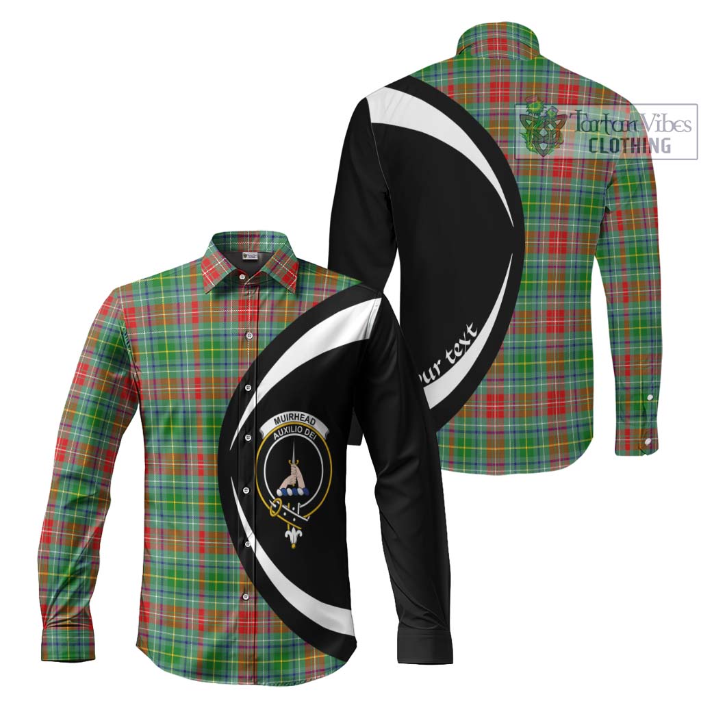 Muirhead Tartan Long Sleeve Button Up with Family Crest Circle Style Men's Shirt S - Tartan Vibes Clothing