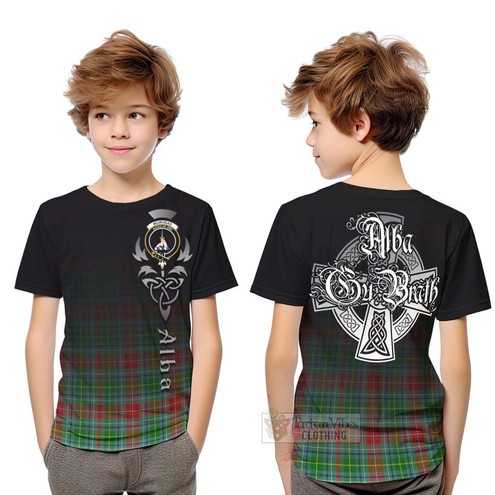 Tartan Vibes Clothing Muirhead Tartan Kid T-Shirt Featuring Alba Gu Brath Family Crest Celtic Inspired