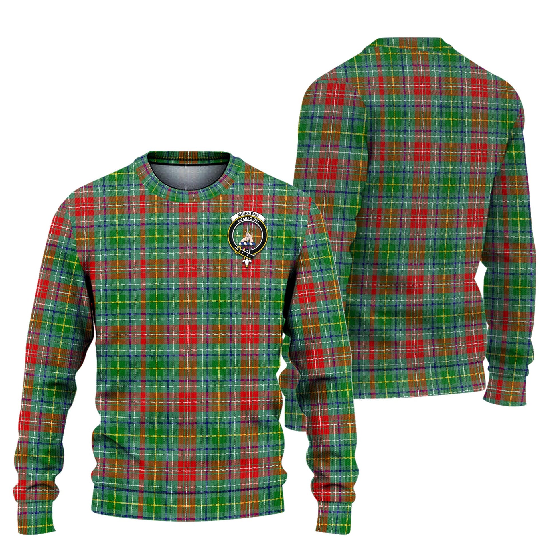 Muirhead Tartan Knitted Sweater with Family Crest Unisex - Tartanvibesclothing