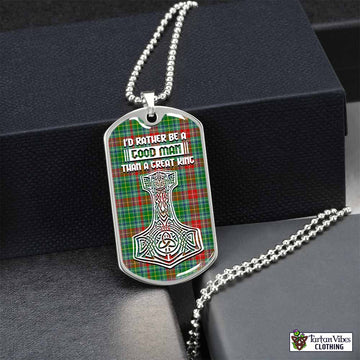 Muirhead Tartan Dog Tag Necklace Viking Mjolnir Style