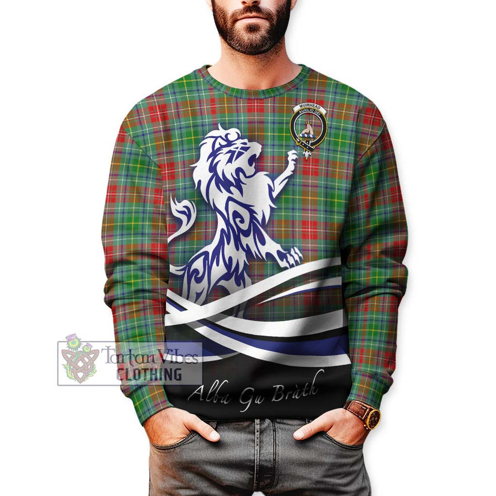 Muirhead Tartan Sweatshirt with Alba Gu Brath Regal Lion Emblem Unisex - Tartanvibesclothing Shop