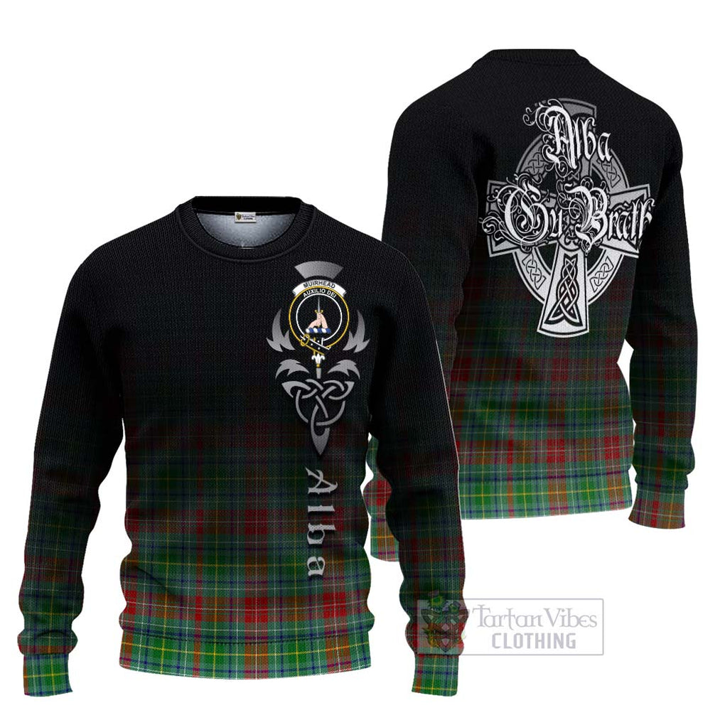 Tartan Vibes Clothing Muirhead Tartan Knitted Sweater Featuring Alba Gu Brath Family Crest Celtic Inspired