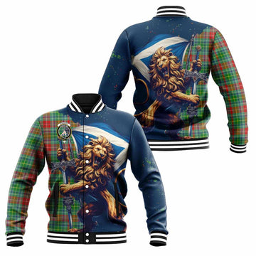 Muirhead Tartan Family Crest Baseball Jacket with Scottish Majestic Lion