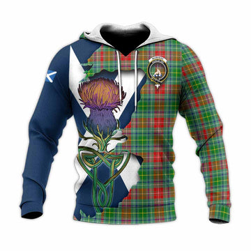 Muirhead Tartan Family Crest Knitted Hoodie Scottish Thistle Celtic Inspired Unisex Knitted Pullover Hoodie - Tartan Vibes Clothing