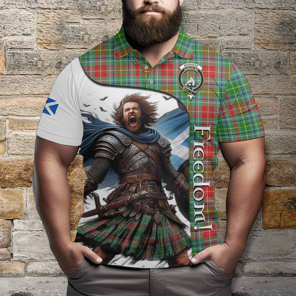 Tartan Vibes Clothing Muirhead Crest Tartan Polo Shirt Inspired by the Freedom of Scottish Warrior