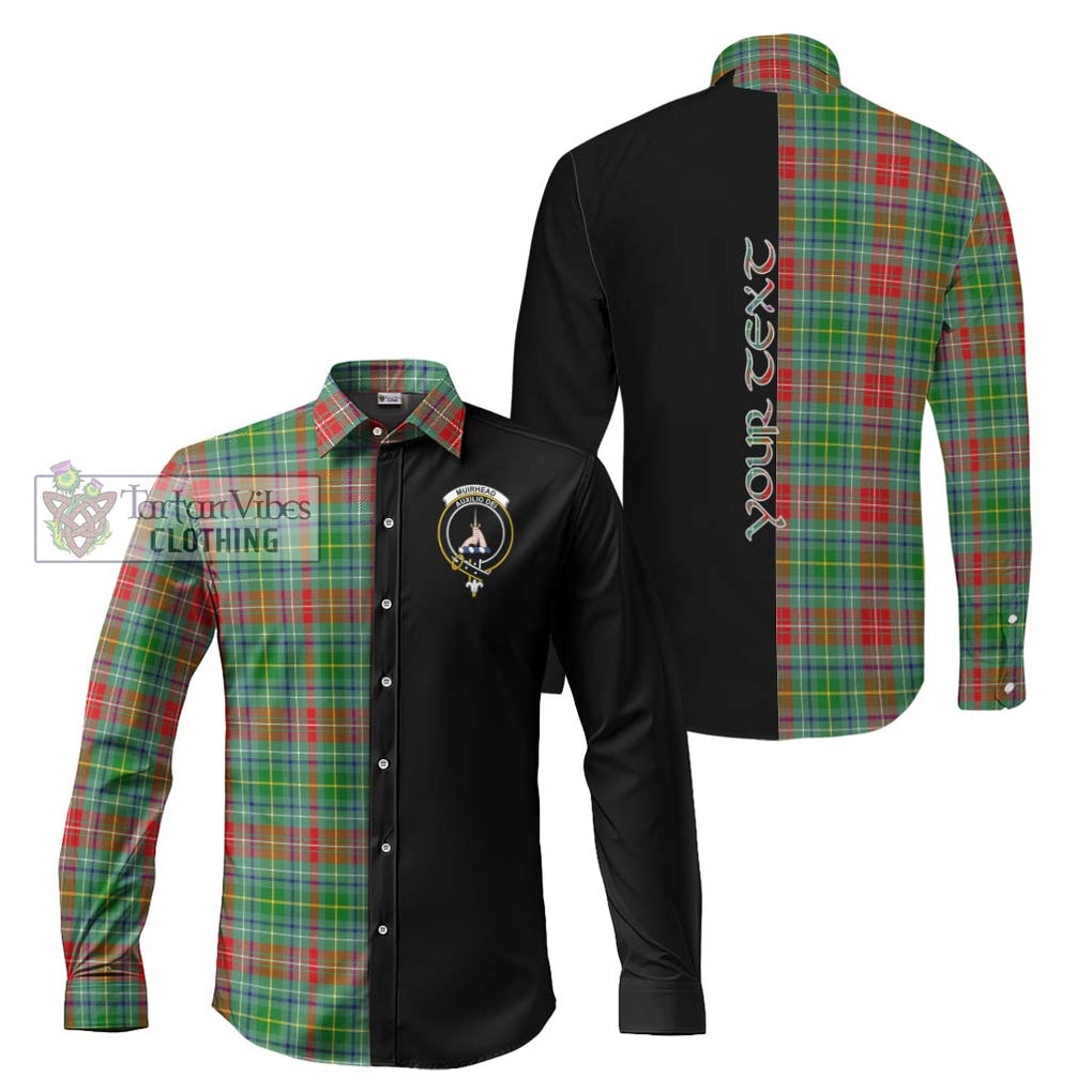 Muirhead Tartan Long Sleeve Button Shirt with Family Crest and Half Of Me Style Men's Shirt S - Tartanvibesclothing Shop