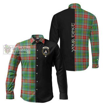 Muirhead Tartan Long Sleeve Button Shirt with Family Crest and Half Of Me Style