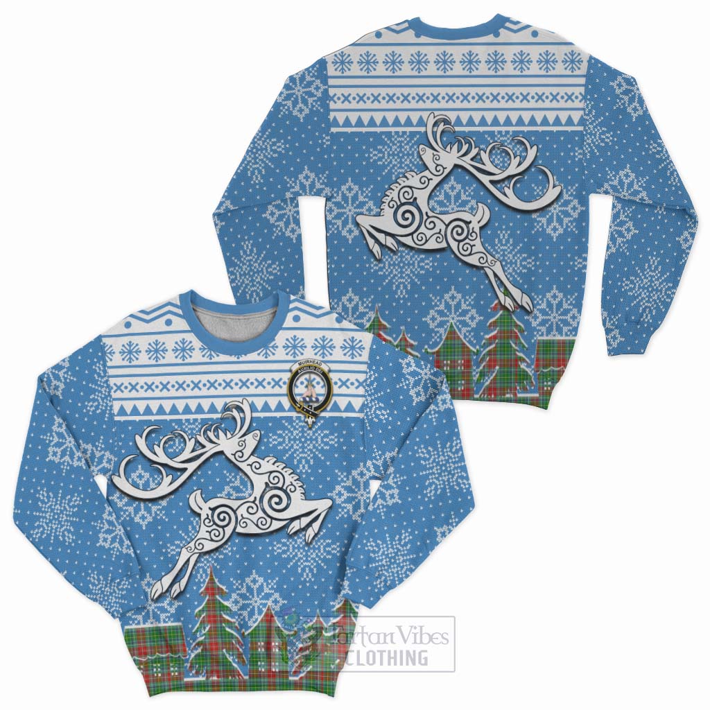 Tartan Vibes Clothing Muirhead Clan Christmas Sweatshirt Celtic Reindeer Style