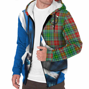 Muirhead Tartan Sherpa Hoodie with Family Crest Scotland Patriotic Style