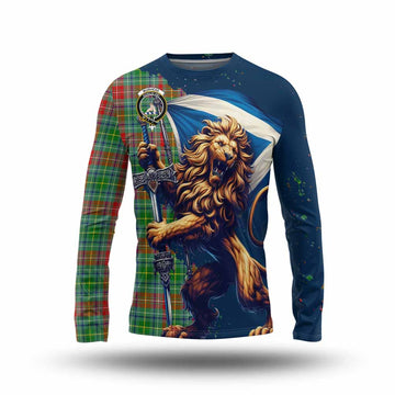 Muirhead Tartan Family Crest Long Sleeve T-Shirt with Scottish Majestic Lion