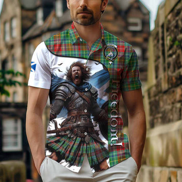 Muirhead Crest Tartan Short Sleeve Button Shirt Inspired by the Freedom of Scottish Warrior