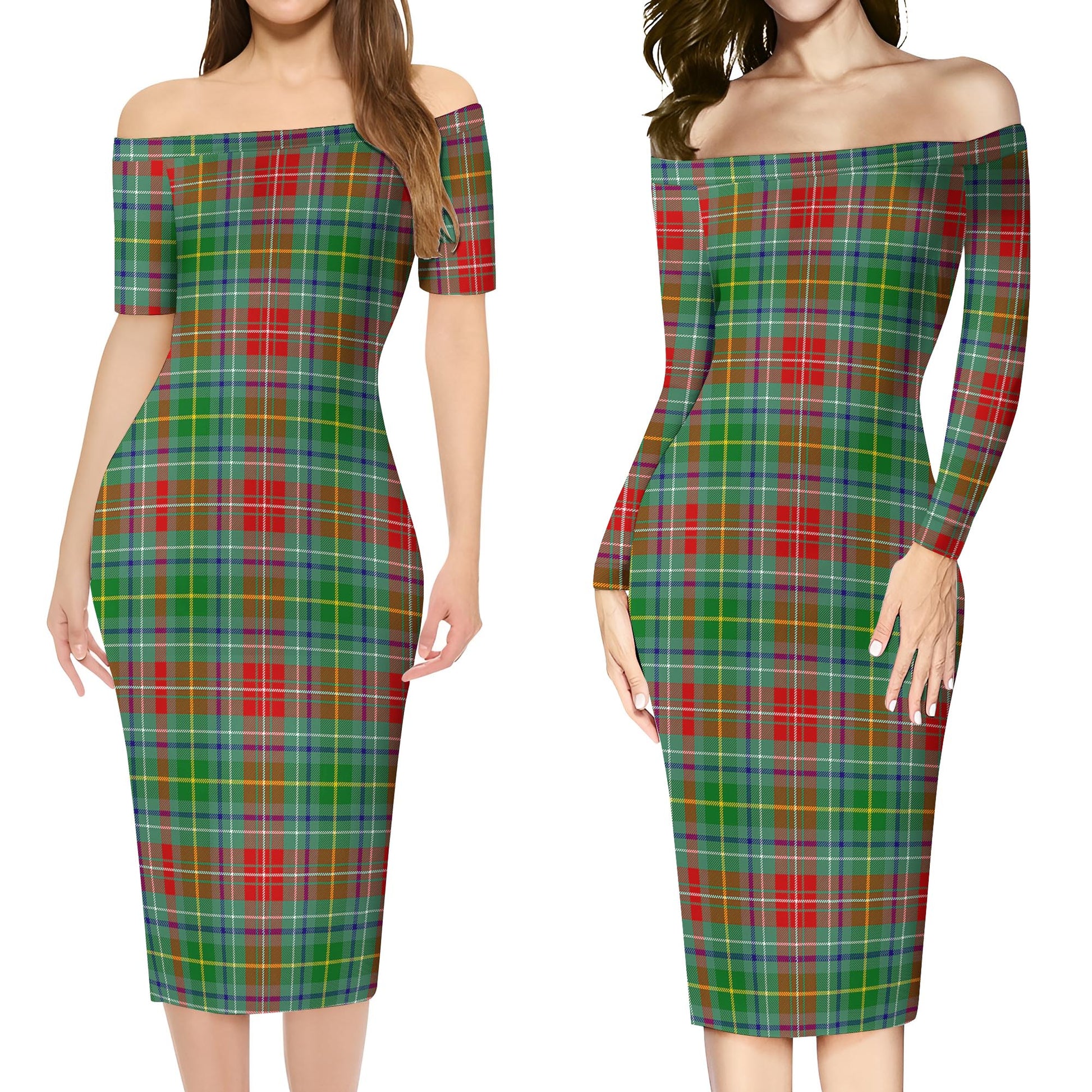 Muirhead Tartan Off Shoulder Lady Dress Women's Dress - Tartanvibesclothing