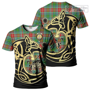 Muirhead Tartan T-Shirt with Family Crest Celtic Wolf Style