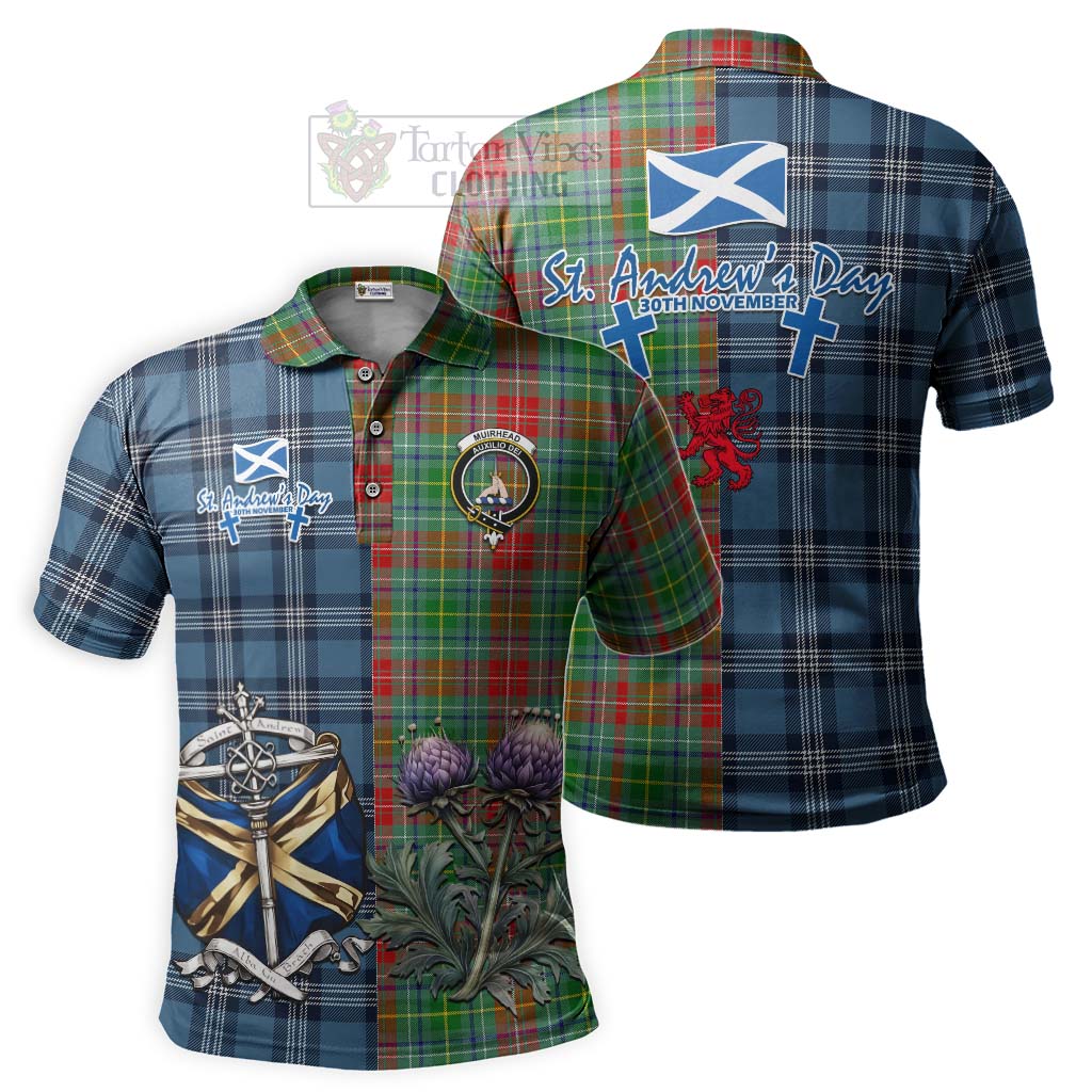 Tartan Vibes Clothing Muirhead Tartan Polo Shirt Happy St. Andrew's Day Half Tartan Style