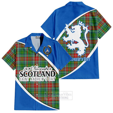 Muirhead Family Crest Tartan Short Sleeve Button Shirt Celebrate Saint Andrew's Day in Style