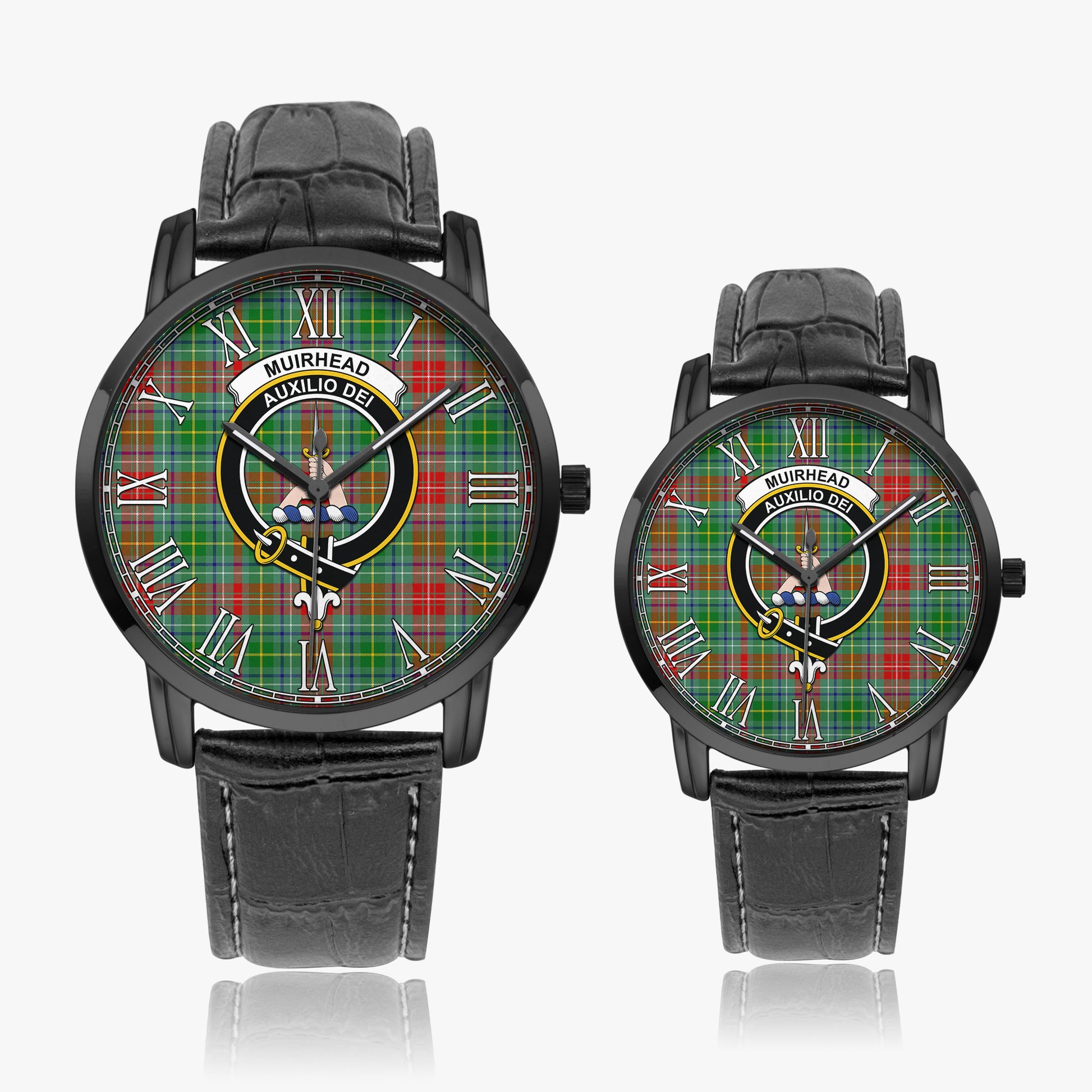 Muirhead Tartan Family Crest Leather Strap Quartz Watch - Tartanvibesclothing