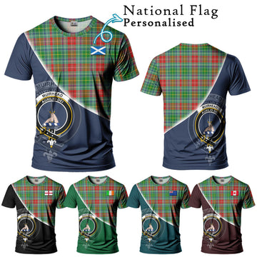 Muirhead Tartan T-Shirt with Personalised National Flag and Family Crest Half Style