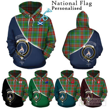 Muirhead Tartan Hoodie with Personalised National Flag and Family Crest Half Style