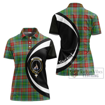 Muirhead Tartan Women's Polo Shirt with Family Crest Circle Style