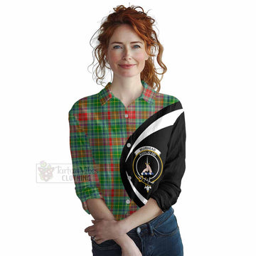 Muirhead Tartan Women's Casual Shirt with Family Crest Circle Style