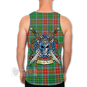 Muirhead Tartan Men's Tank Top with Family Crest Celtic Skull Style