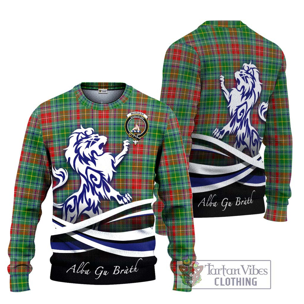 Muirhead Tartan Knitted Sweater with Alba Gu Brath Regal Lion Emblem Unisex - Tartanvibesclothing Shop