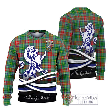 Muirhead Tartan Knitted Sweater with Alba Gu Brath Regal Lion Emblem