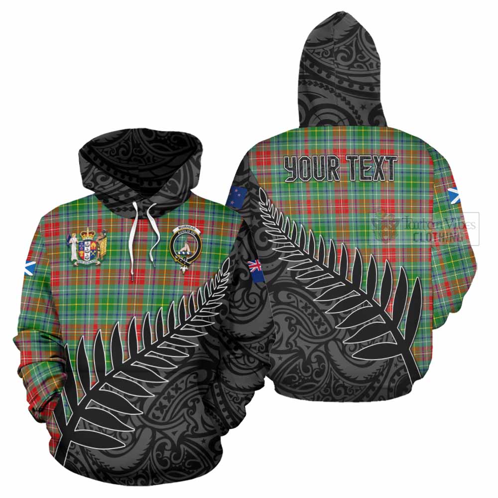 Tartan Vibes Clothing Muirhead Crest Tartan Hoodie with New Zealand Silver Fern Half Style