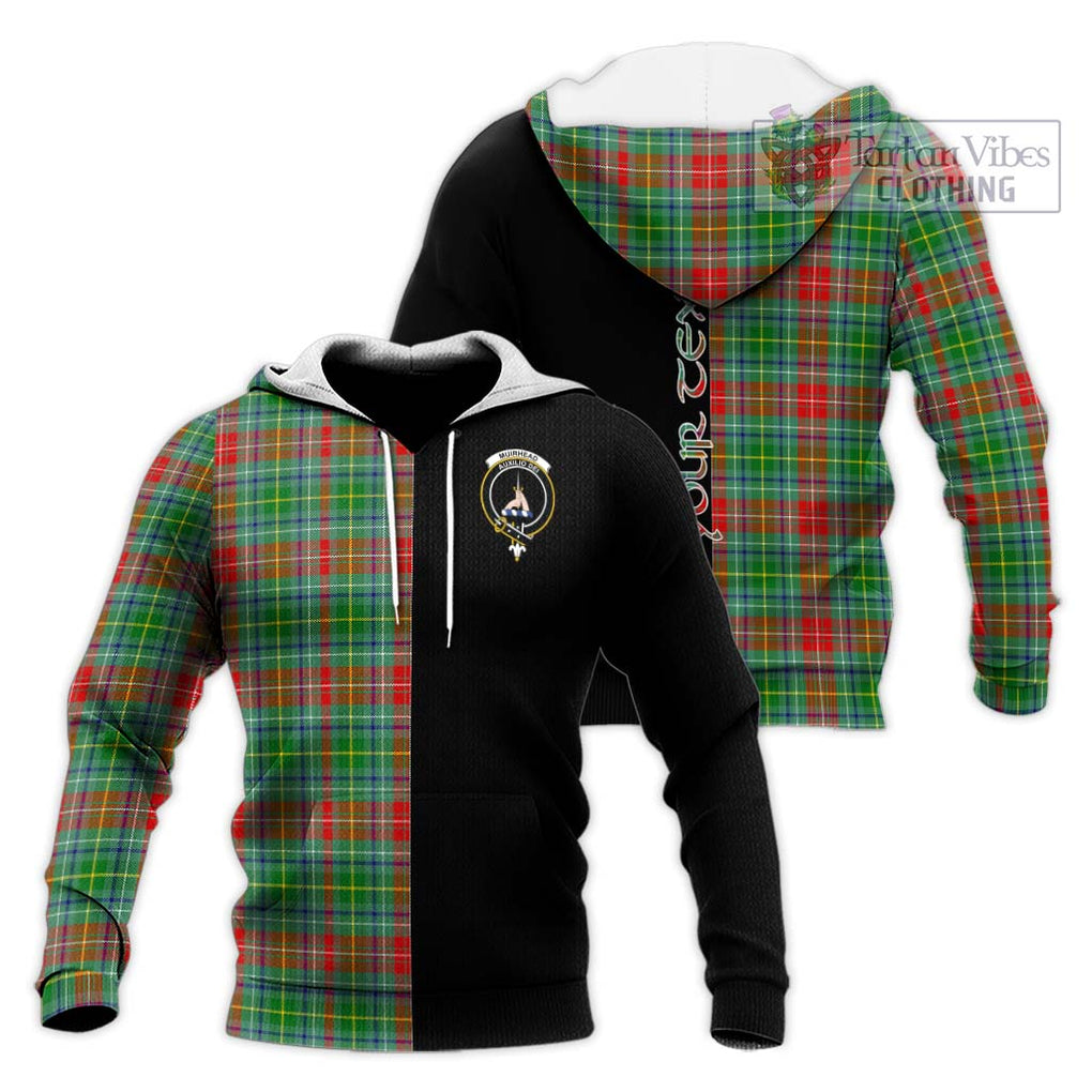 Muirhead Tartan Knitted Hoodie with Family Crest and Half Of Me Style Unisex Knitted Pullover Hoodie - Tartanvibesclothing Shop