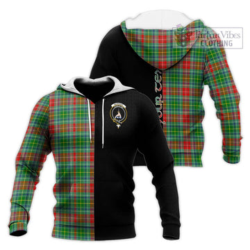 Muirhead Tartan Knitted Hoodie with Family Crest and Half Of Me Style