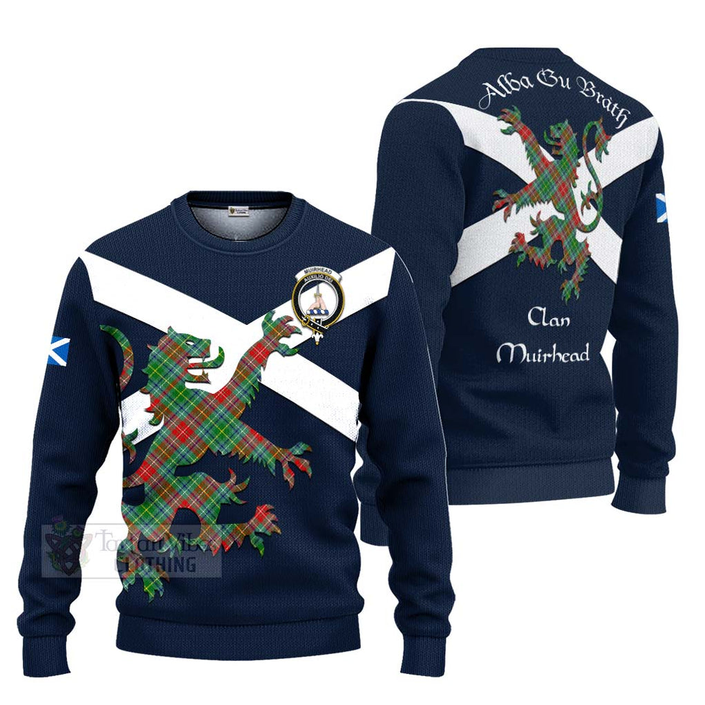 Tartan Vibes Clothing Muirhead Tartan Lion Rampant Knitted Sweater – Proudly Display Your Heritage with Alba Gu Brath and Clan Name