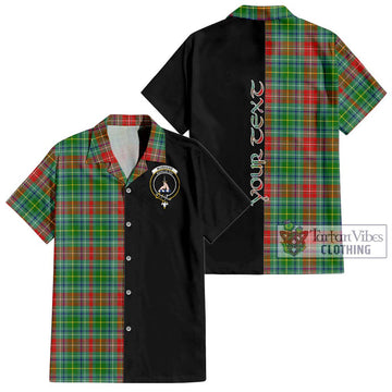 Muirhead Tartan Short Sleeve Button Shirt with Family Crest and Half Of Me Style