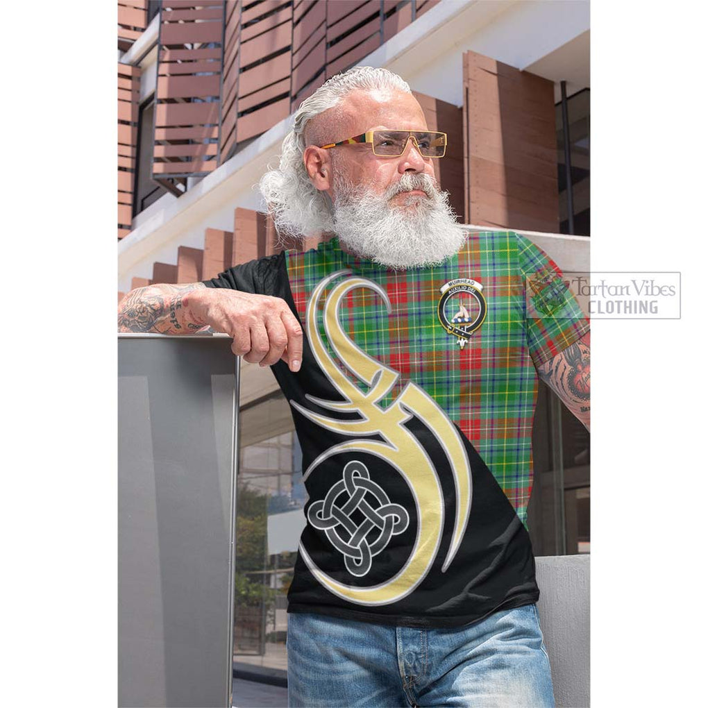 Tartan Vibes Clothing Muirhead Tartan Cotton T-shirt with Family Crest and Celtic Symbol Style