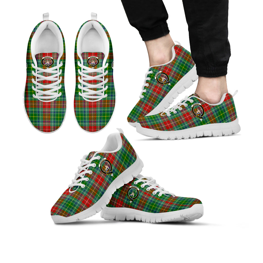 Muirhead Tartan Sneakers with Family Crest Kid's Sneakers - Tartan Vibes Clothing