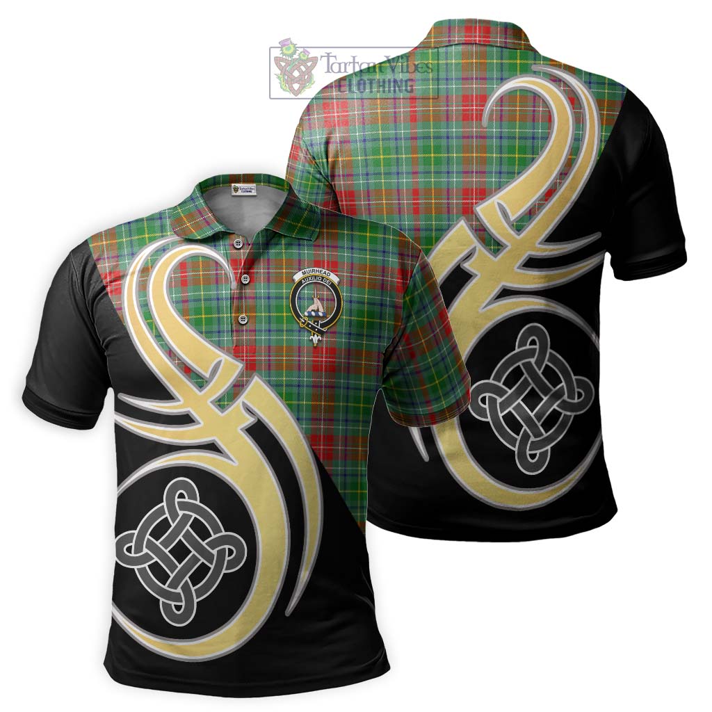 Tartan Vibes Clothing Muirhead Tartan Polo Shirt with Family Crest and Celtic Symbol Style