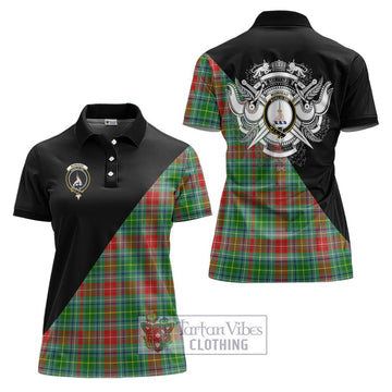 Muirhead Tartan Women's Polo Shirt with Family Crest and Military Logo Style