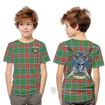 Muirhead Tartan Kid T-Shirt with Family Crest Celtic Skull Style