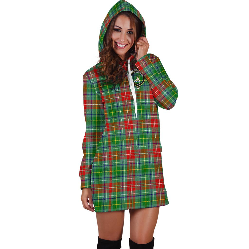 Muirhead Tartan Hoodie Dress with Family Crest - Tartanvibesclothing