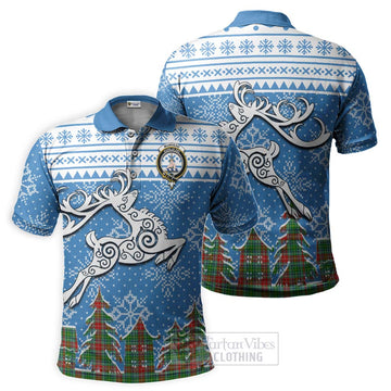 Muirhead Clan Christmas Polo Shirt Celtic Reindeer Style