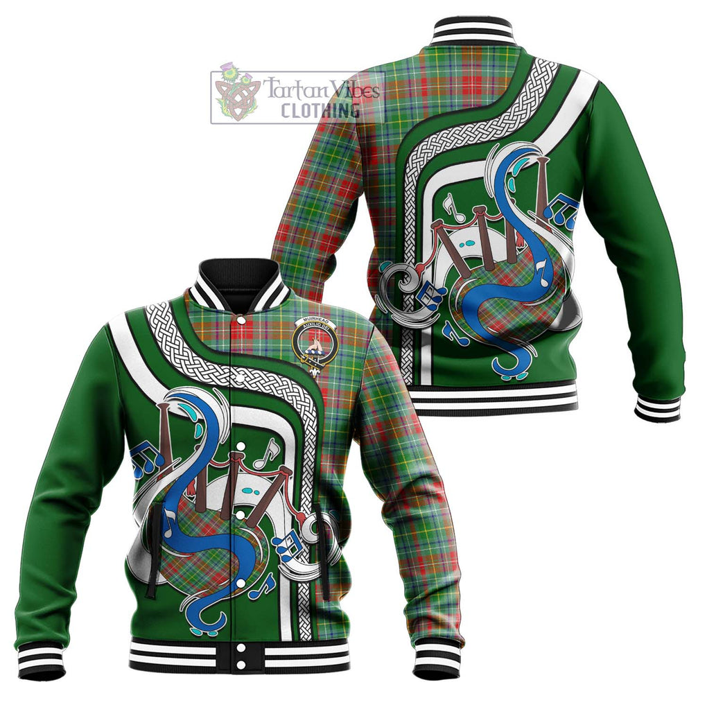 Tartan Vibes Clothing Muirhead Tartan Baseball Jacket with Epic Bagpipe Style