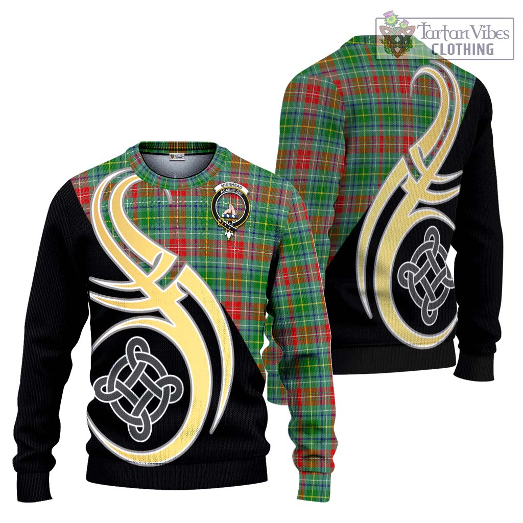 Muirhead Tartan Knitted Sweater with Family Crest and Celtic Symbol Style Unisex - Tartan Vibes Clothing