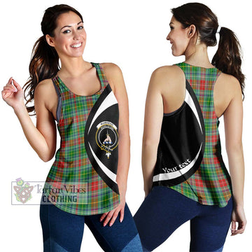 Muirhead Tartan Women's Racerback Tanks with Family Crest Circle Style