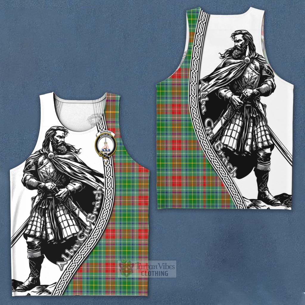 Tartan Vibes Clothing Muirhead Tartan Clan Crest Men's Tank Top with Highlander Warrior Celtic Style