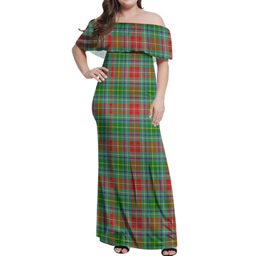 Muirhead Tartan Off Shoulder Long Dress