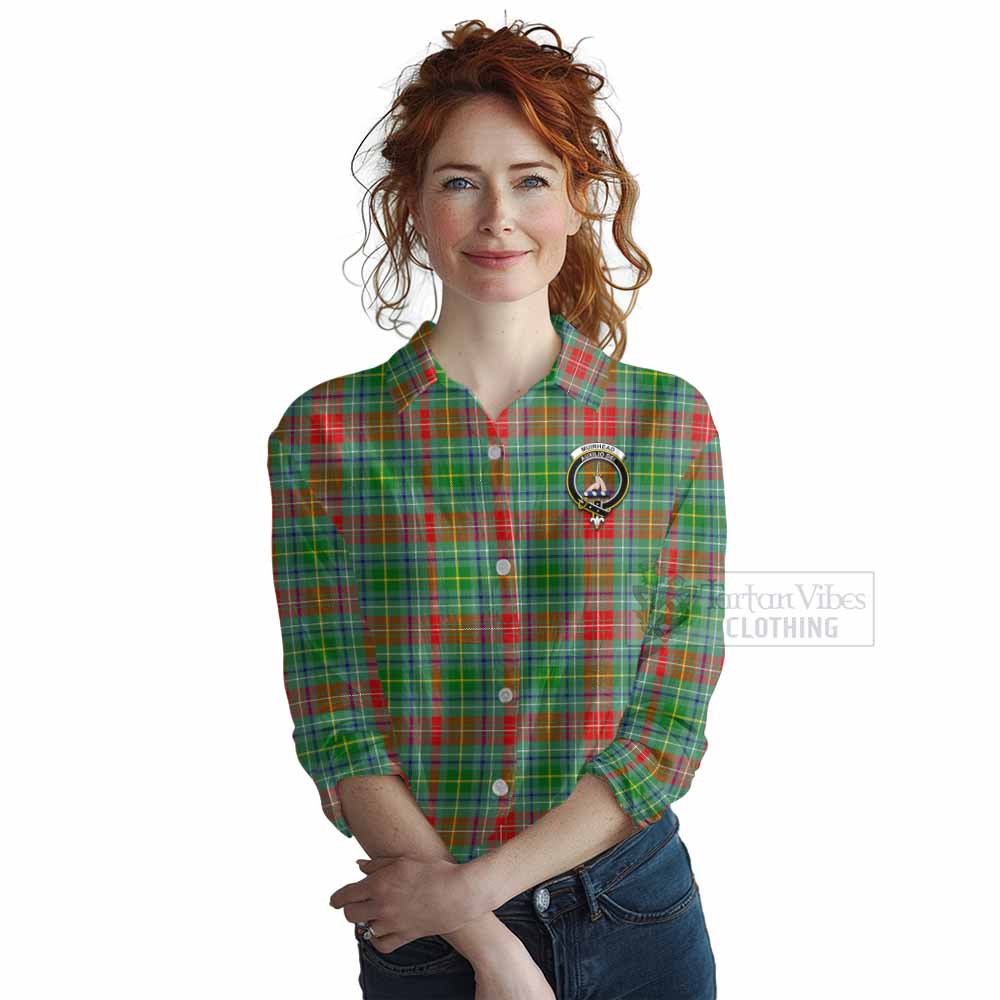 Tartan Vibes Clothing Muirhead Tartan Women's Casual Shirt with Family Crest DNA In Me Style