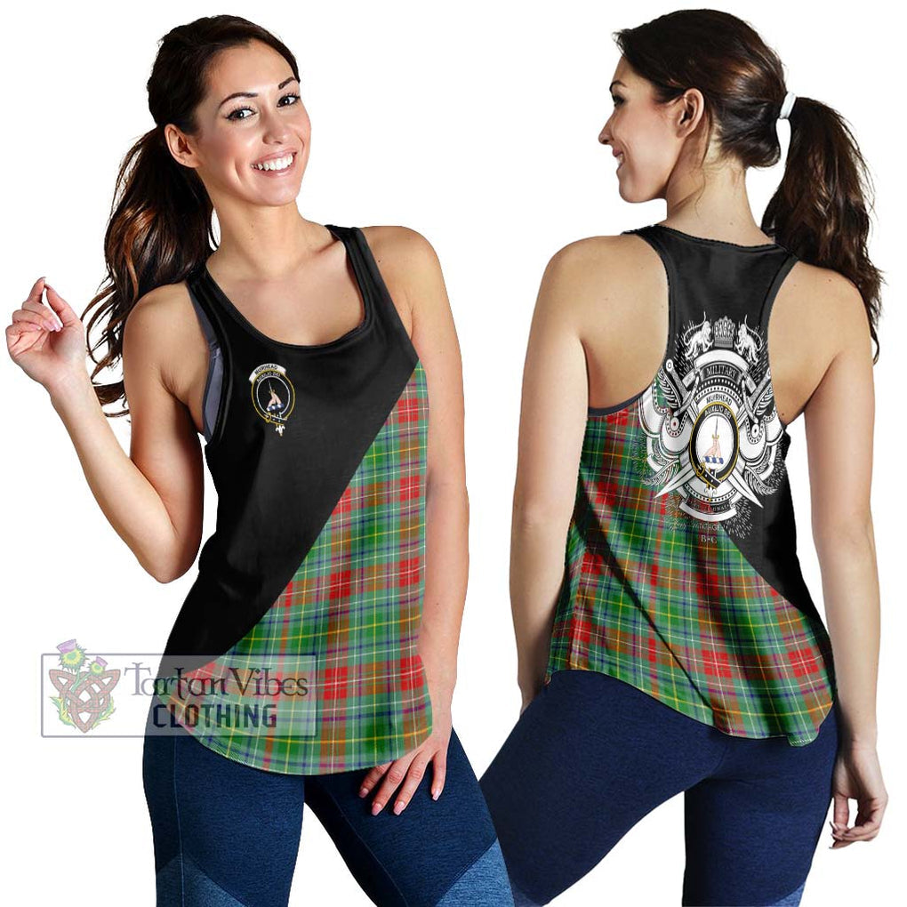 Muirhead Tartan Women's Racerback Tanks with Family Crest and Military Logo Style 4XL - Tartanvibesclothing Shop