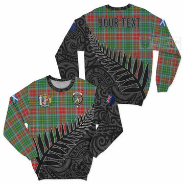 Muirhead Crest Tartan Sweatshirt with New Zealand Silver Fern Half Style