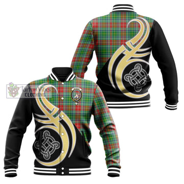 Muirhead Tartan Baseball Jacket with Family Crest and Celtic Symbol Style