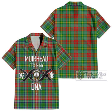 Muirhead Tartan Short Sleeve Button Shirt with Family Crest DNA In Me Style