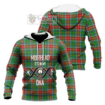 Muirhead Tartan Knitted Hoodie with Family Crest DNA In Me Style